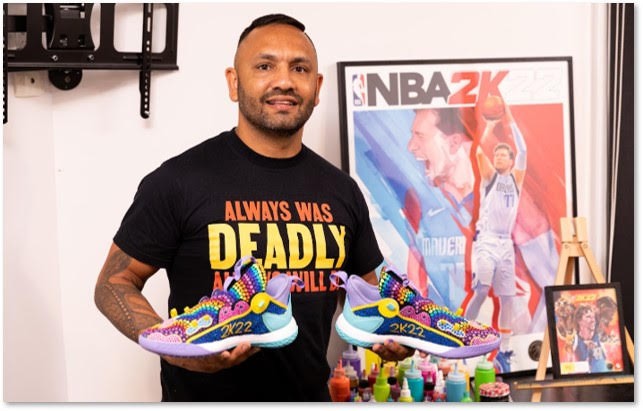 NBA 2K22 inspired Indigenous designed shoes for auction